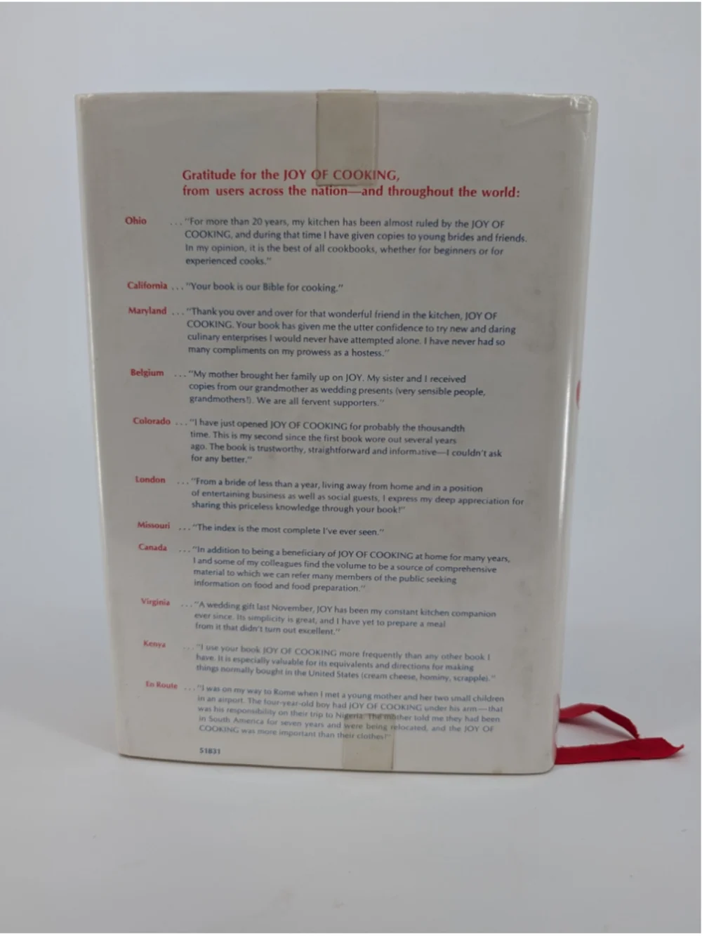 Joy of Cooking 1975 Revised Edition 38th Printing 1985 Hardcover Dust Jacket